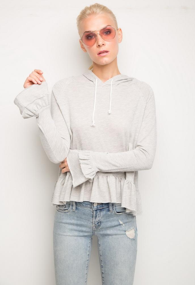 Generation Love Easton Ruffle Hooded Sweatshirt
