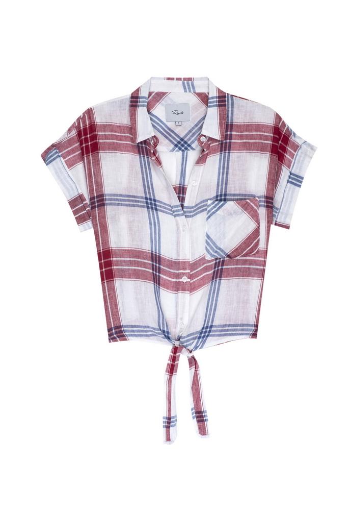 Rails Amelie Tie Front Short Sleeve Button Down