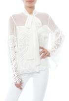 Alexis Melody Lace Blouse With Sheer Shoulders