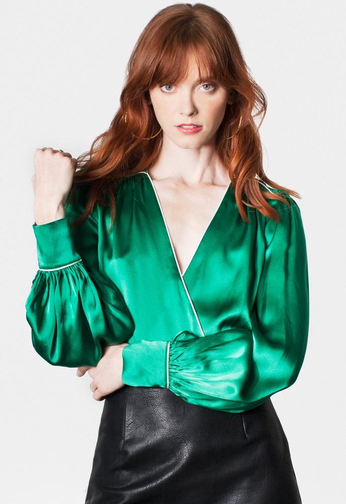 Generation Love Anais Satin Wrap Top