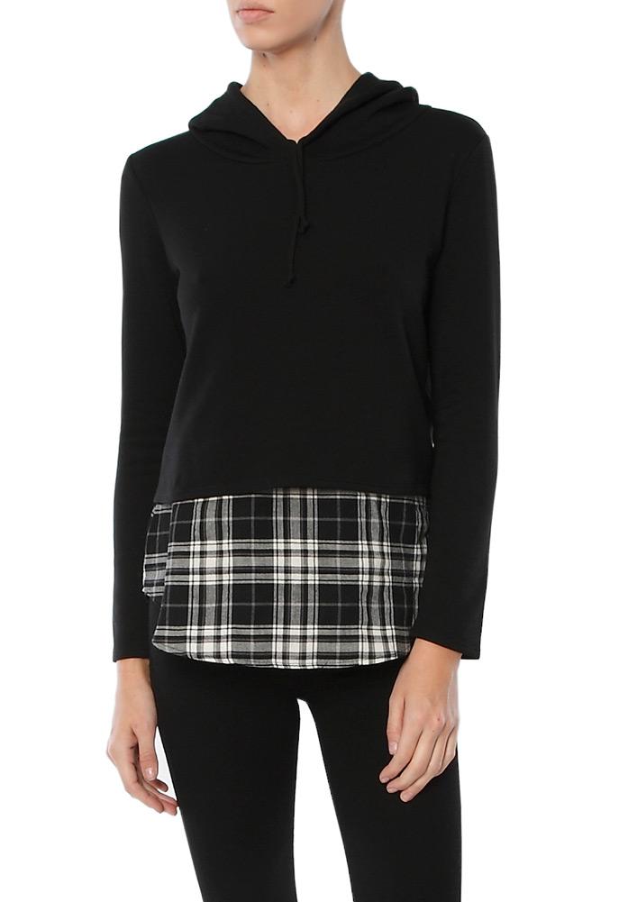 Generation Love Chester Plaid Double Layered Hoodie
