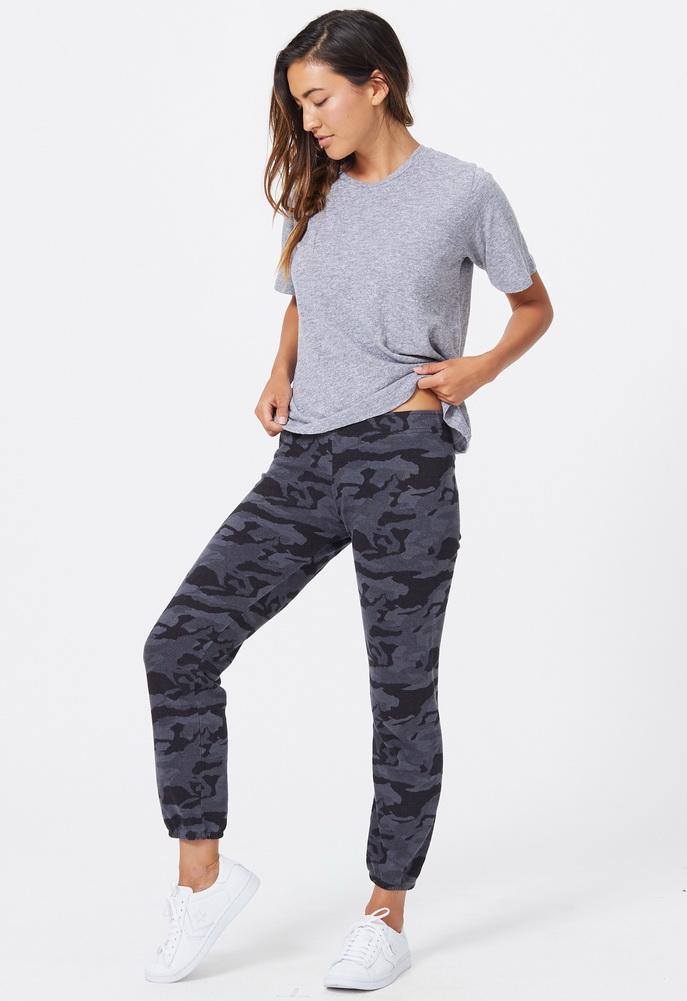 Monrow Camo Elastic Waist Sweatpants