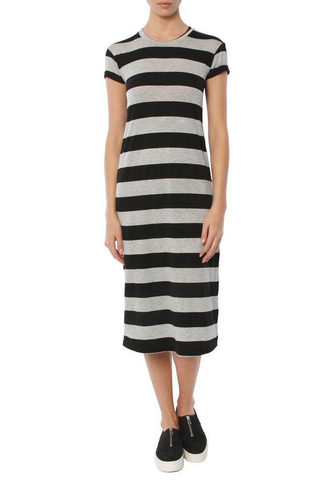 C&c California Gabi Boxy Maxi Dress With Capped Roll Sleeve And Side Slit