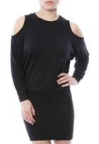 Riller & Fount Hannah Cold Shoulder Long Sleeve Sweatshirt Mini Dress