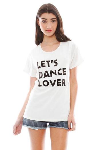 Lovers + Friends Dance Tee With Beaded Detail