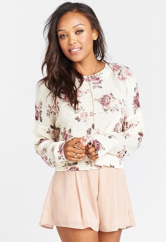 Show Me Your Mumu Cropped Varsity Sweater