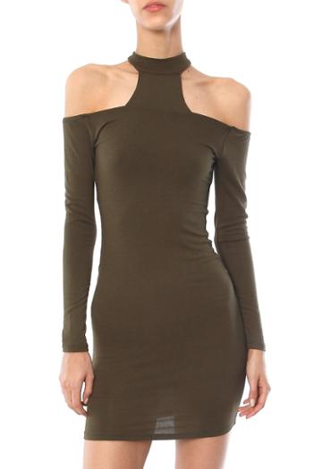 My Style Mode Double Lined T Neck Mini Dress