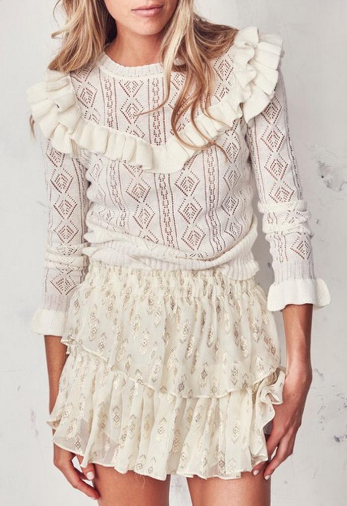 Loveshackfancy Natalie Ruffle Sweater