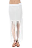 Monrow Crepe Fringe Skirt