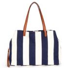 Sole Society Sole Society Millie Printed Oversized Tote - Navy Cream-one Size