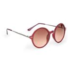 Sole Society Sole Society Yoko Vintage Inspired Round Sunglasses - Merlot