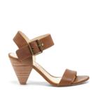 Sole Society Sole Society Missy Leather Mid Heel Sandal - Vintage Cognac