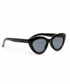 Sole Society Sole Society Kels Slim Cat Eye Sunglasses Shiny Black One Size Os Plastic