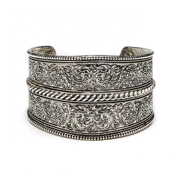 Sole Society Sole Society Etched Tribal Cuff - Silver-one Size
