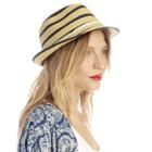 Sole Society Sole Society Braided Stripe Fedora With Rope Band - Tan Black-one Size