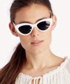 Sole Society Sole Society Kels Slim Cat Eye Sunglasses White One Size Os Plastic