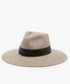 Sole Society Women's Wide Brim Hat With Double Faux Leather Band Camel One Size Wool From Sole Society