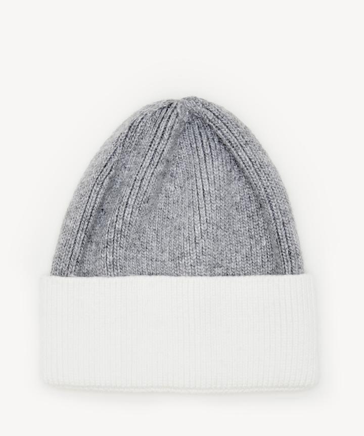 Sole Society Women's Cashmere Blend Ribbed Beanie Hat Grey Combo One Size Acrylic From Sole Society
