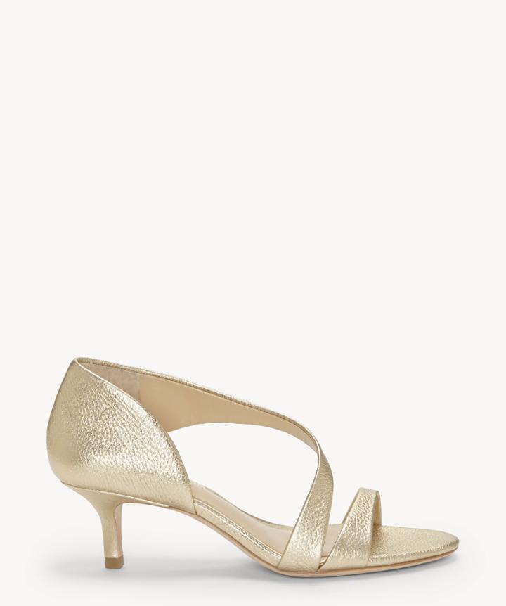 Imagine Imagine Women's Karlyn Low Heels Sandals Soft Gold Size 5 Satin From Sole Society