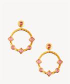 Karen London Karen London 24k Gold Plated Statement Earrings Indian Pink One Size Os From Sole Society