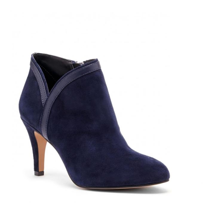Sole Society Sole Society Roxine Almond Toe Suede Bootie - New Navy