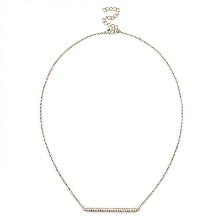 Sole Society Sole Society Pave Bar Necklace - Gold-one Size