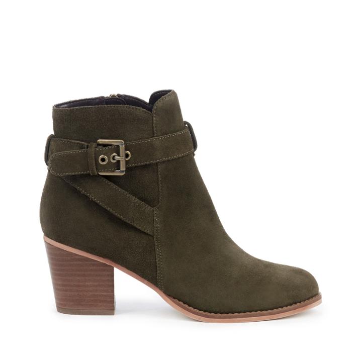 Sole Society Sole Society Paislee Buckle Strap Bootie - Dark Olive-5