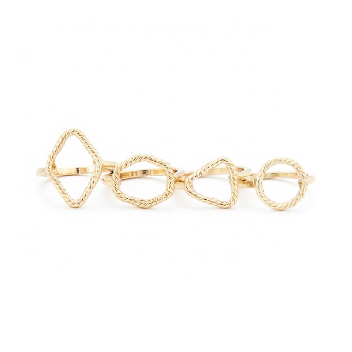 Sole Society Sole Society Geo Ring Set - Gold-6