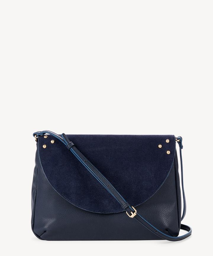 Sole Society Sole Society Ansley Genuine Suede Hobo Bag Shoulder Ink Vegan Leather