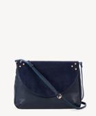 Sole Society Sole Society Ansley Genuine Suede Hobo Bag Shoulder Ink Vegan Leather
