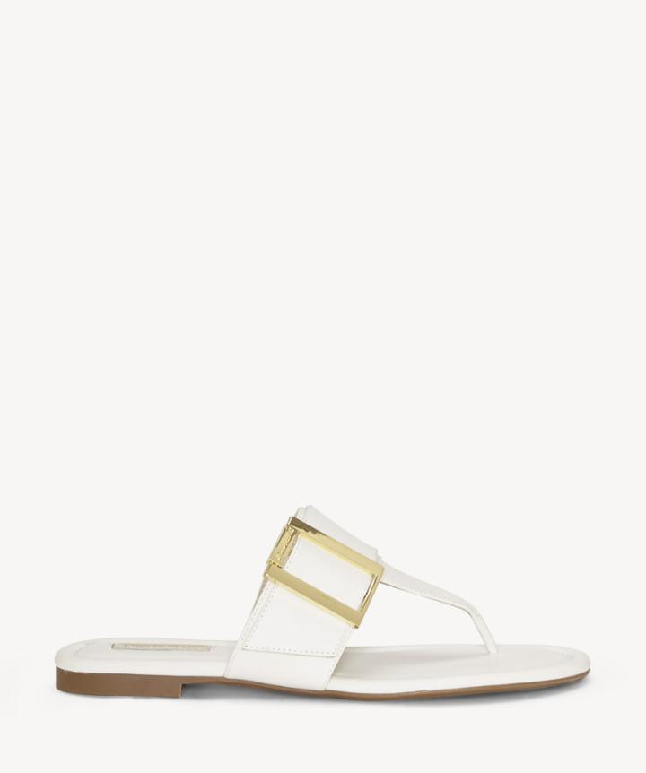 Louise Et Cie Louise Et Cie Agattha Oversized Buckle Flats Sandals Dutchess Silk Size 6 Leather From Sole Society