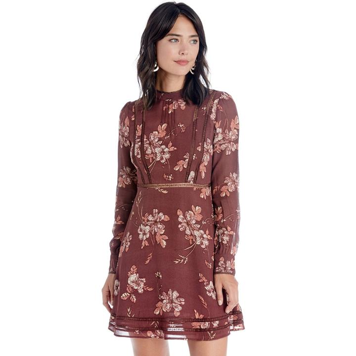 Astr Astr Kirsten Dress - Wine Multi Floral