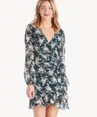 1. State 1. State Women's Long Sleeve Wrap Front Forest Delicate Dress Cypress Pine Size 0 From Sole Society