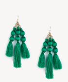 Sole Society Sole Society Triple Tassel Statement Earring Green One Size Os