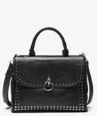 Sole Society Women's Plam Satchel Vegan Studded In Color: Black Bag Vegan Leather From Sole Society