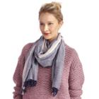 Sole Society Sole Society Chambray Scarf W/ Stripe Trim - Chambray-one Size