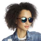 Sole Society Sole Society Kate Round Mirrored Sunglasses - Tortoise-one Size