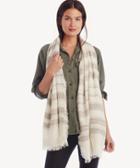 Sole Society Sole Society Jacquard Stripe Scarf Beige Combo One Size Cotton Nylon