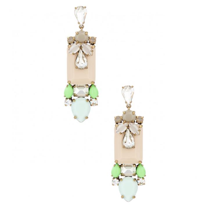 Sole Society Sole Society Linear Crystal Statement Earrings - Nude Combo-one Size