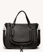 Sole Society Women's Destin Satchel Vegan Studded Whipstich In Color: Black Bag Vegan Leather From Sole Society