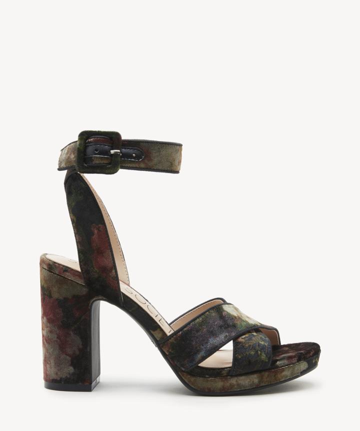 Sole Society Women's Rafianna Platform Sandals Black Floral Size 5 Velvet From Sole Society