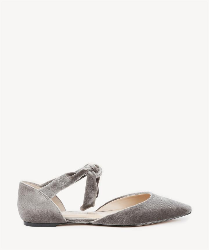 Sole Society Sole Society Teena Two Piece Flats Dark Grey Size 8.5 Velvet