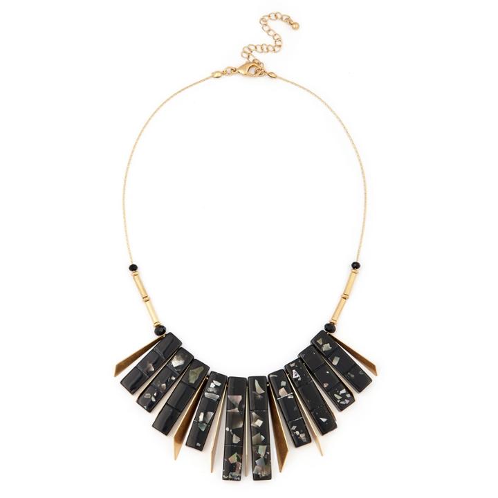 Sole Society Sole Society Geo Stone Statement Necklace - Gold