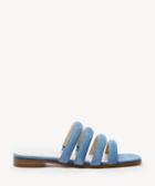 Sole Society Sole Society Saxten Multi Strap Slides Mediterranean Blue Size 5 Suede