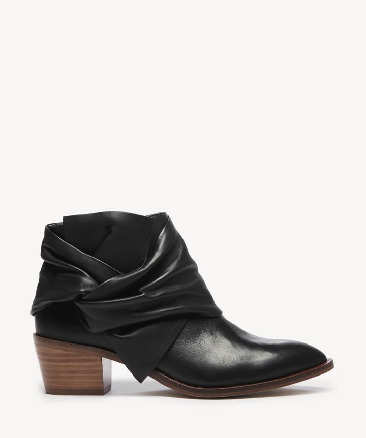 Sole Society Women's Natalyia Knotted Bootie Black Size 5 Suede From Sole Society