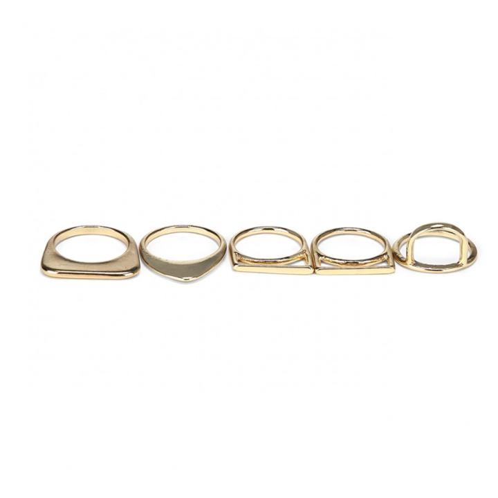 Sole Society Sole Society Thin Ring Set - Gold-7