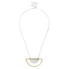 Sole Society Sole Society Mixed Metal Half-moon Pendant - Gold Silver-one Size