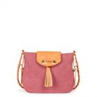Sole Society Sole Society Toby Tassel Canvas Crossbody - Berry-one Size