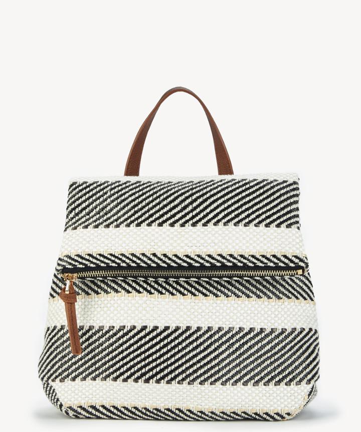 Sole Society Women's Medina Backpack Fabric Black Cream Combo One Size Vegan Leather From Sole Society