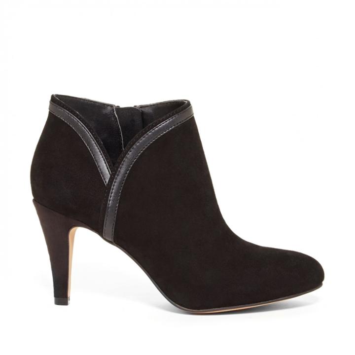 Sole Society Sole Society Roxine Almond Toe Suede Bootie - Black-5.5